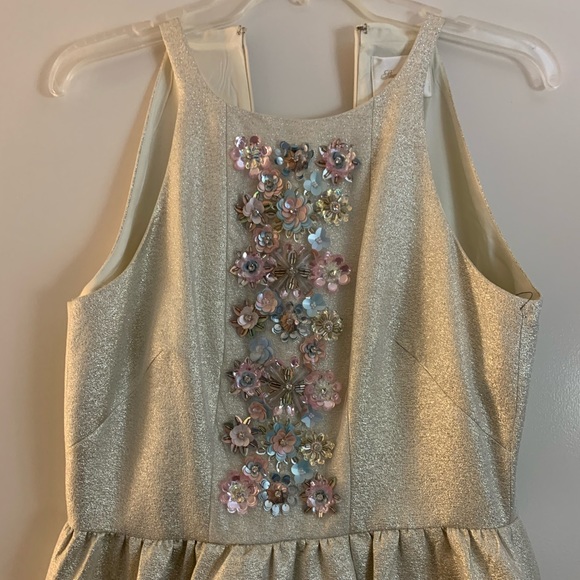 Gold embellished knee length skirt - Picture 1 of 4